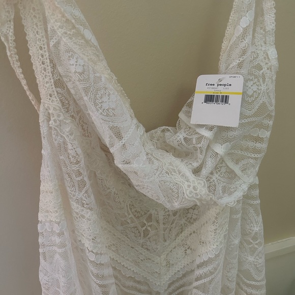 RARE free people white lace maxi slip mitered meadows - Picture 5 of 6